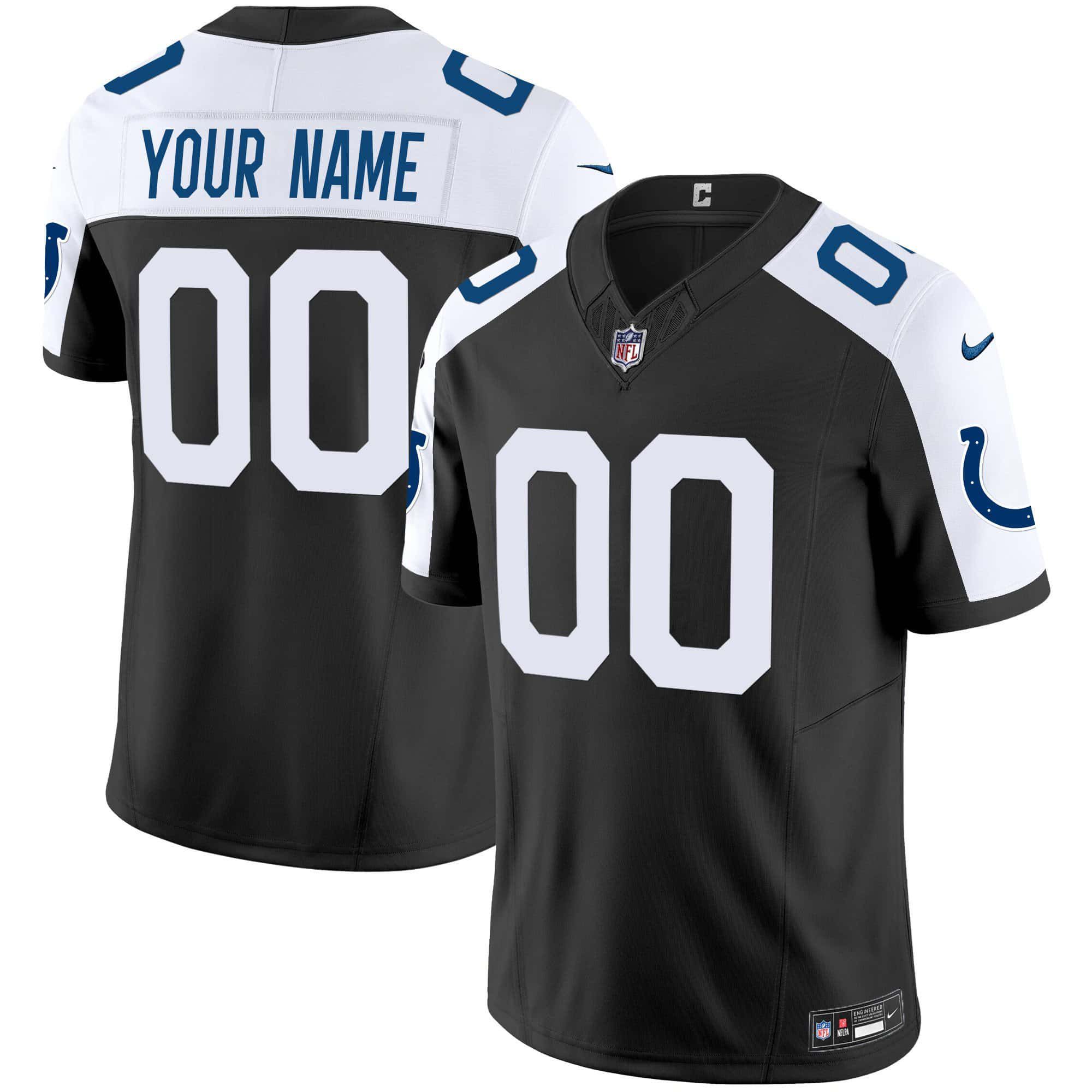 Men Indianapolis Colts Black 2024 Nike Vapor Limited Custom NFL Jersey